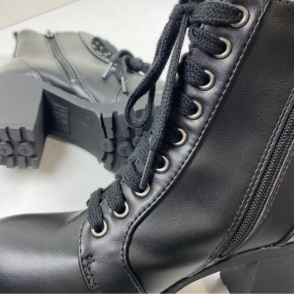Time True Black Mid-Calf Laced & Zipped Booties Size 6M - Picture 7 of 13